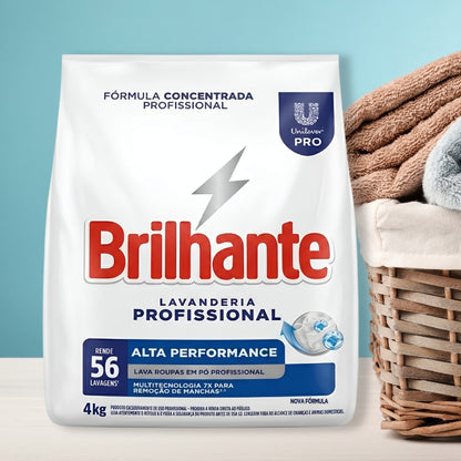 Sabão Em Pó Brilhante Lava Roupa Lavanderia Profissional 4kg