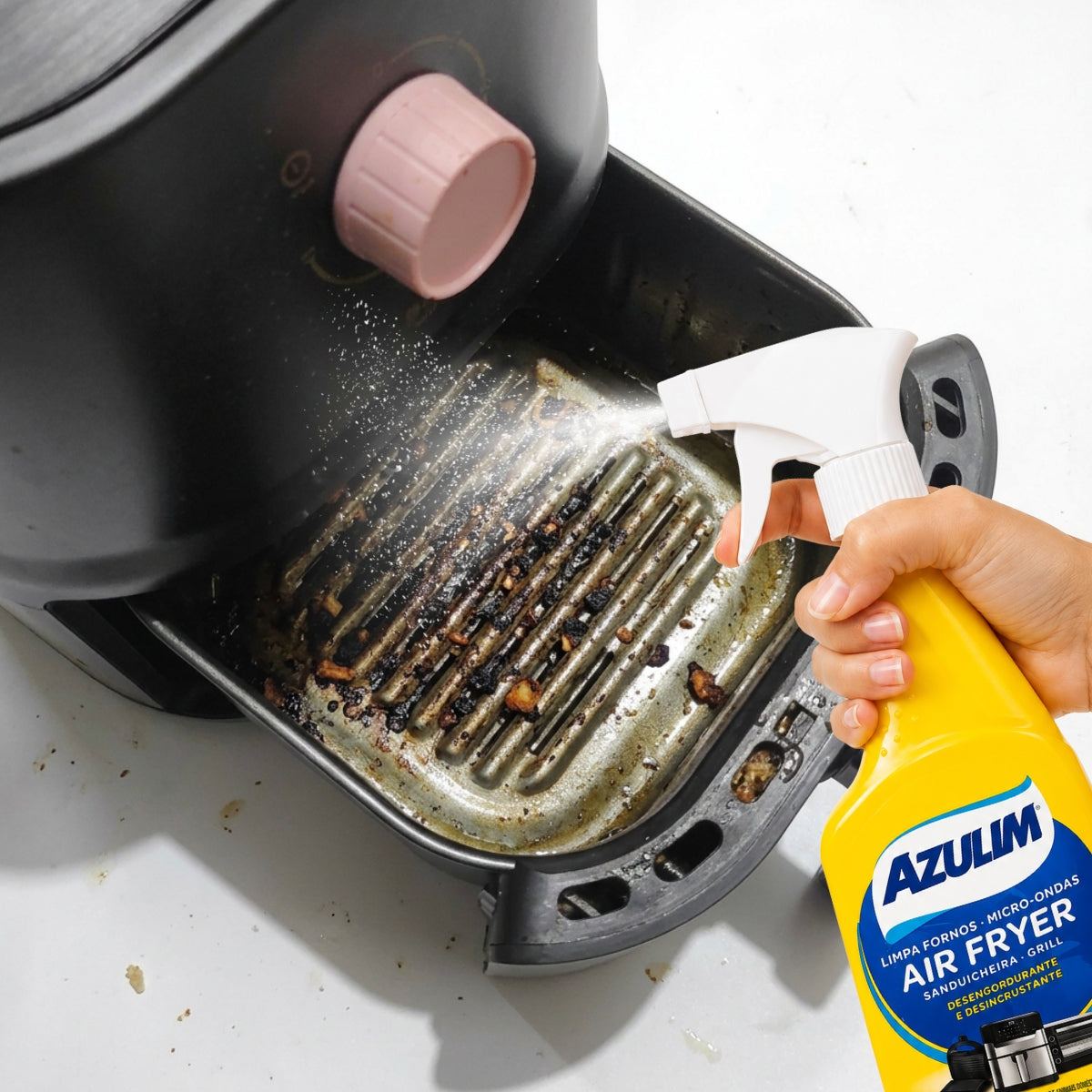 Limpa Air Fryer Forno Grill Desengordurante 500ml Azulim