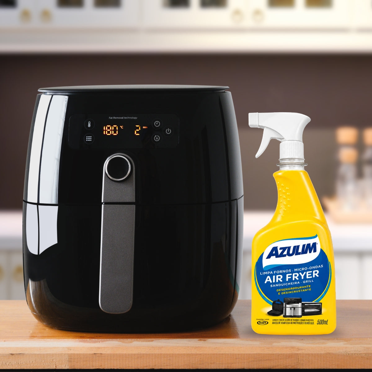 Limpa Air Fryer Forno Grill Desengordurante 500ml Azulim