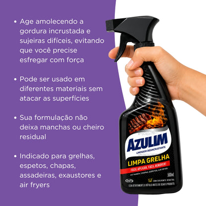 Desincrustante Limpa Grelhas Chapas Air Fryer Azulim 500 Ml
