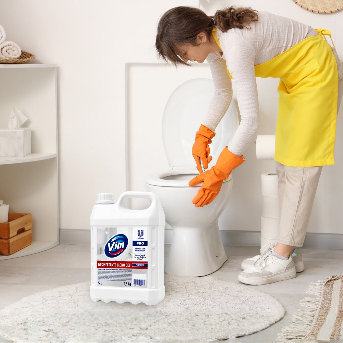 Desinfetante Cloro Gel Profissional Uso Geral Vim 5 Litros