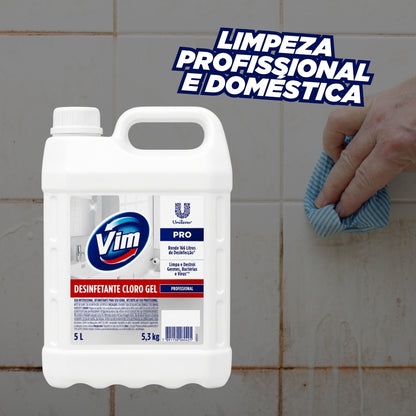 Desinfetante Cloro Gel Profissional Uso Geral Vim 5 Litros