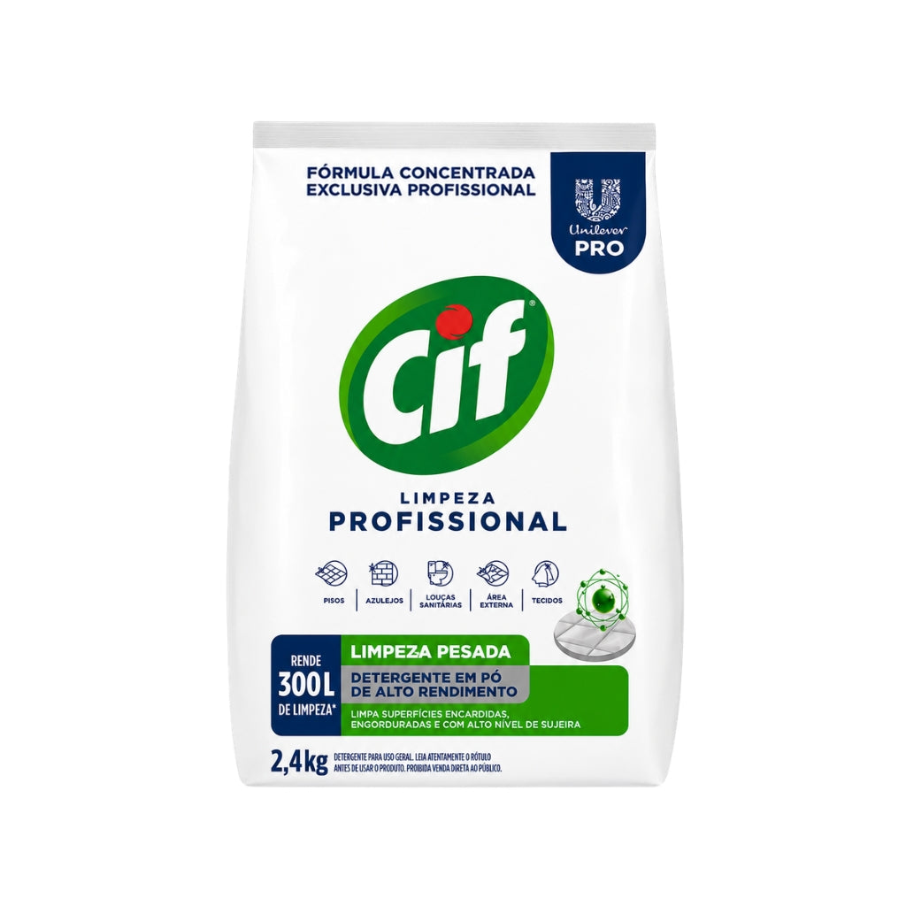 Detergente em Pó Limpeza Profissional Pesada Cif 2,4kg
