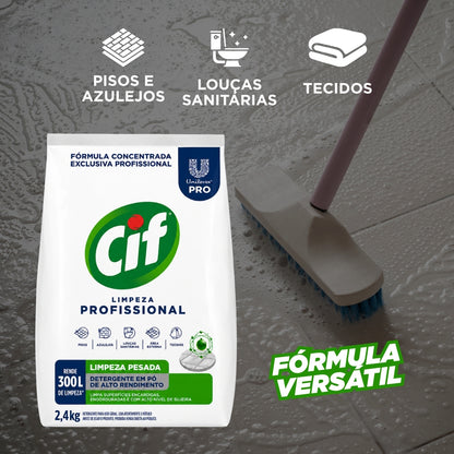 Detergente em Pó Limpeza Profissional Pesada Cif 2,4kg