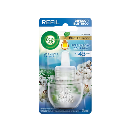 Refil Odorizador Elétrico Bom Ar Lírio Branco E Algodão 16ml