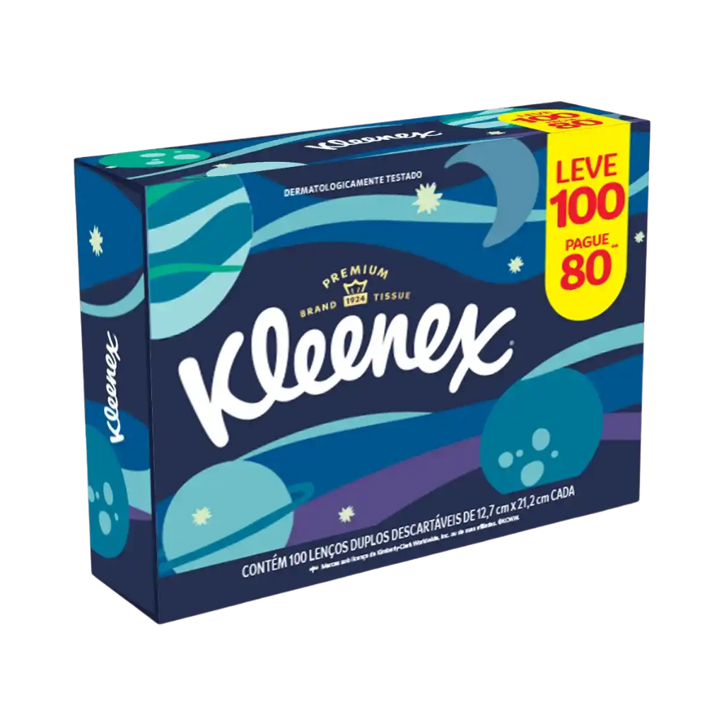 Lenço de Papel Box Kleenex Dia A Dia 100 unidades