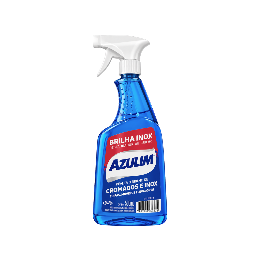 Brilha Inox Restaurador De Brilho Spray 500ml Azulim