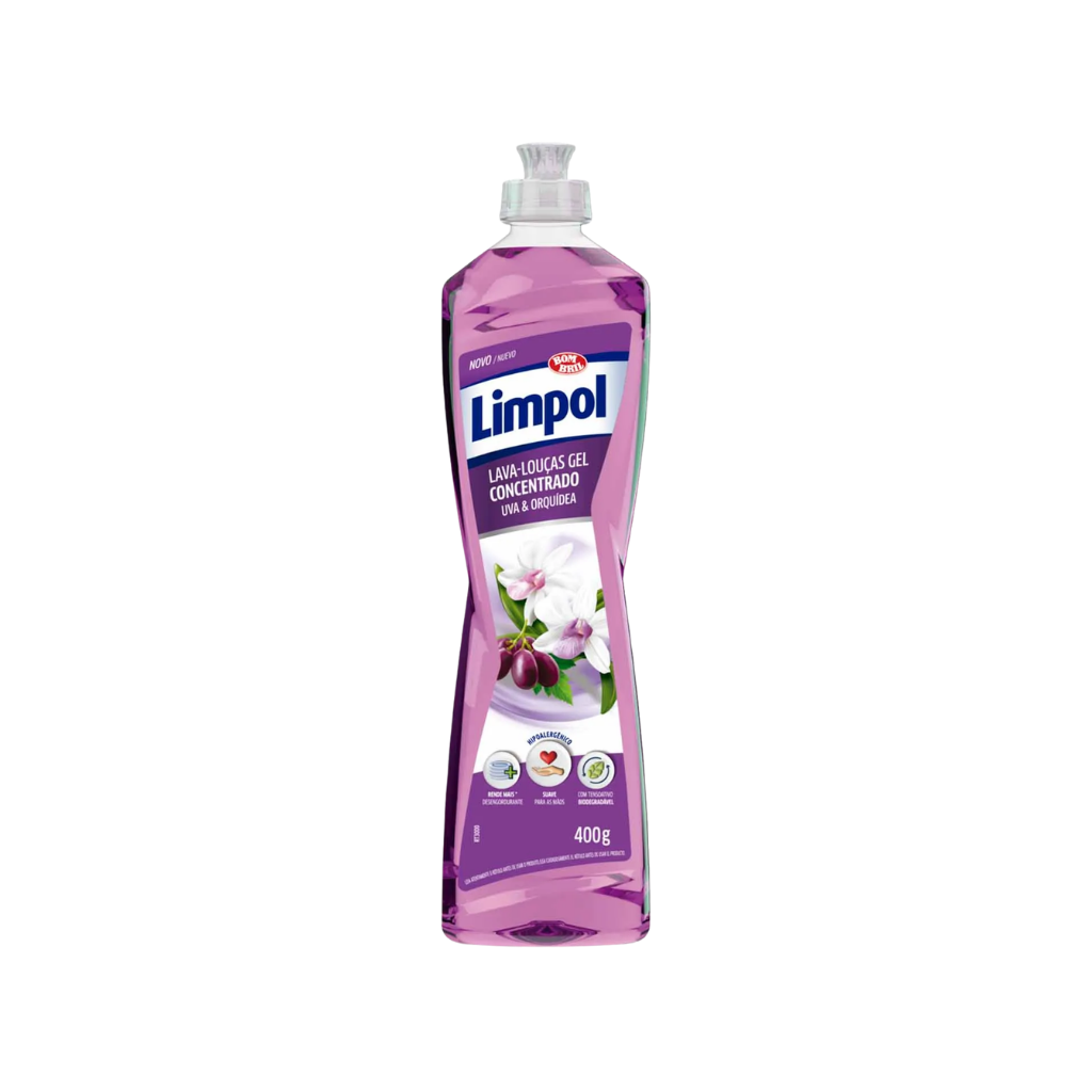Detergente Gel Concentrado Limpol Uva E Orquídea 400g