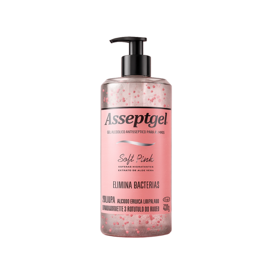 Álcool em Gel 70% Asseptgel Soft Pink 420g