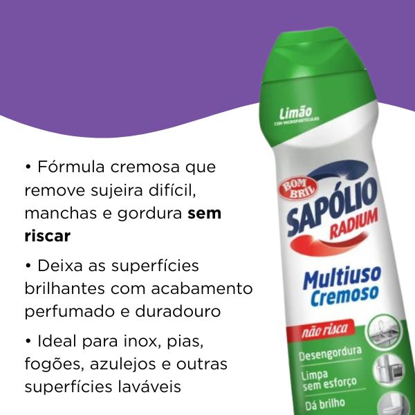 Limpador Cremoso Sapólio Radium Limão Bombril 250ml