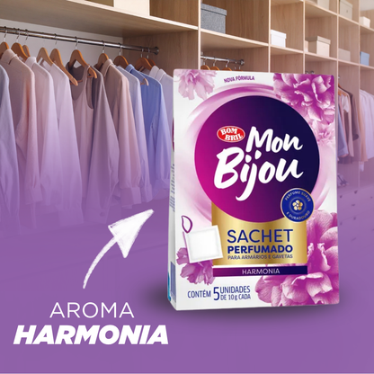 Sache Perfumador de Roupas Harmonia Mon Bijou Bombril 5 Unidades