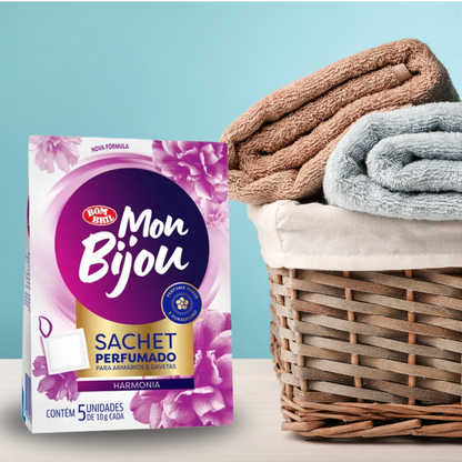 Sache Perfumador de Roupas Harmonia Mon Bijou Bombril 5 Unidades