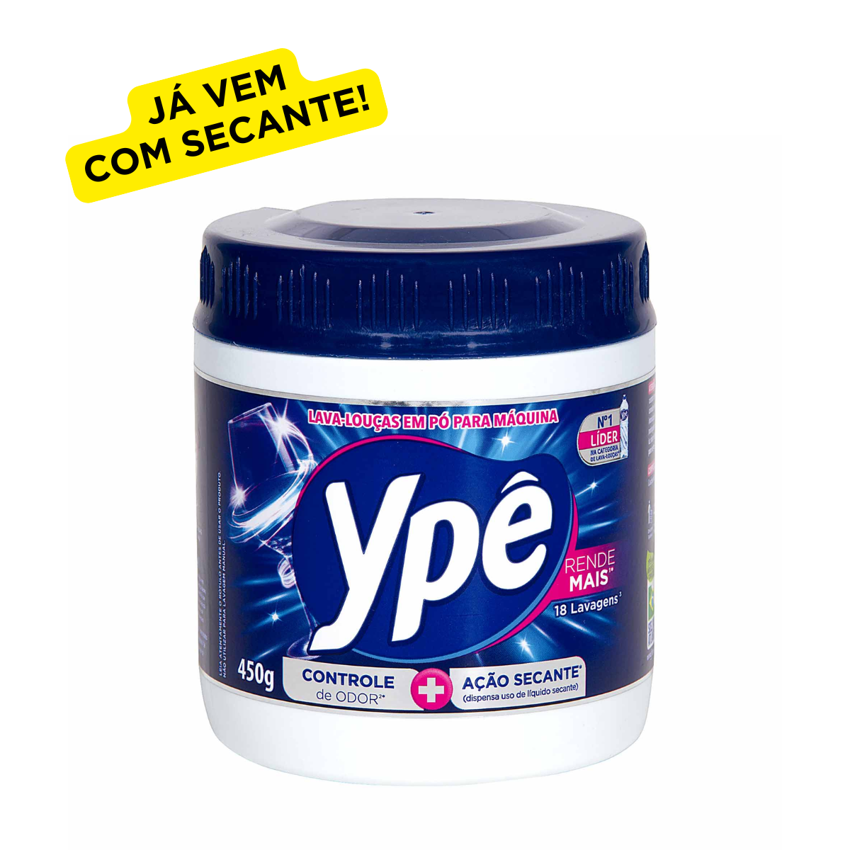 Detergente Lava Louças em Pó para Máquina Ypê Com Secante 450g