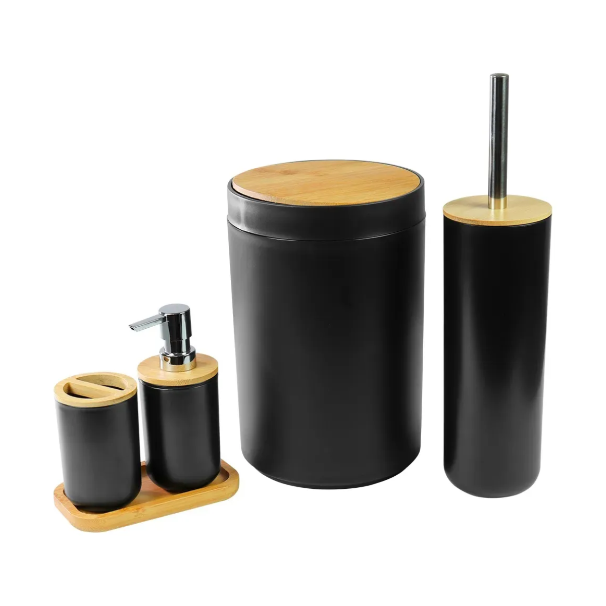 Conjunto para Banheiro Preto Life Mood 5 Peças Nobre