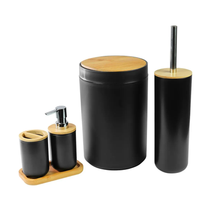 Conjunto para Banheiro Preto Life Mood 5 Peças Nobre