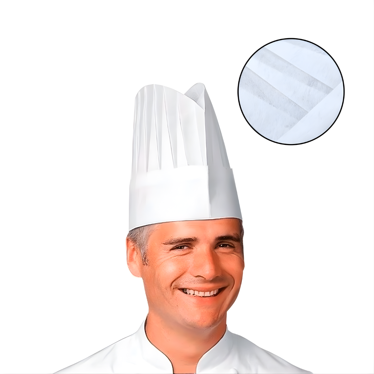 Chapéu De Chef Plissado Descartável 6 Unidades  Bompack