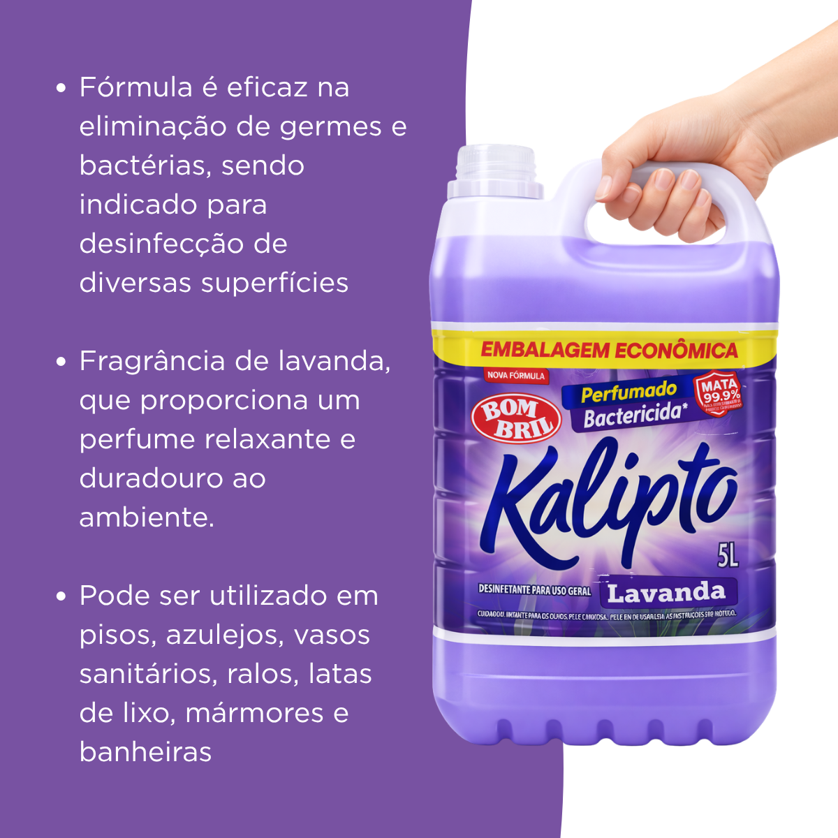 Desinfetante Kalipto Lavanda 5L Líquido para Banheiros e Cozinhas