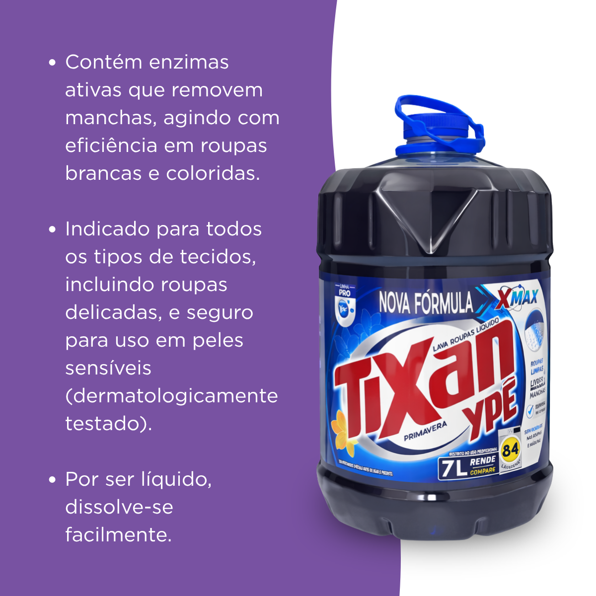 Lava Roupas Sabão Líquido Tixan Ypê Primavera 7 Litros