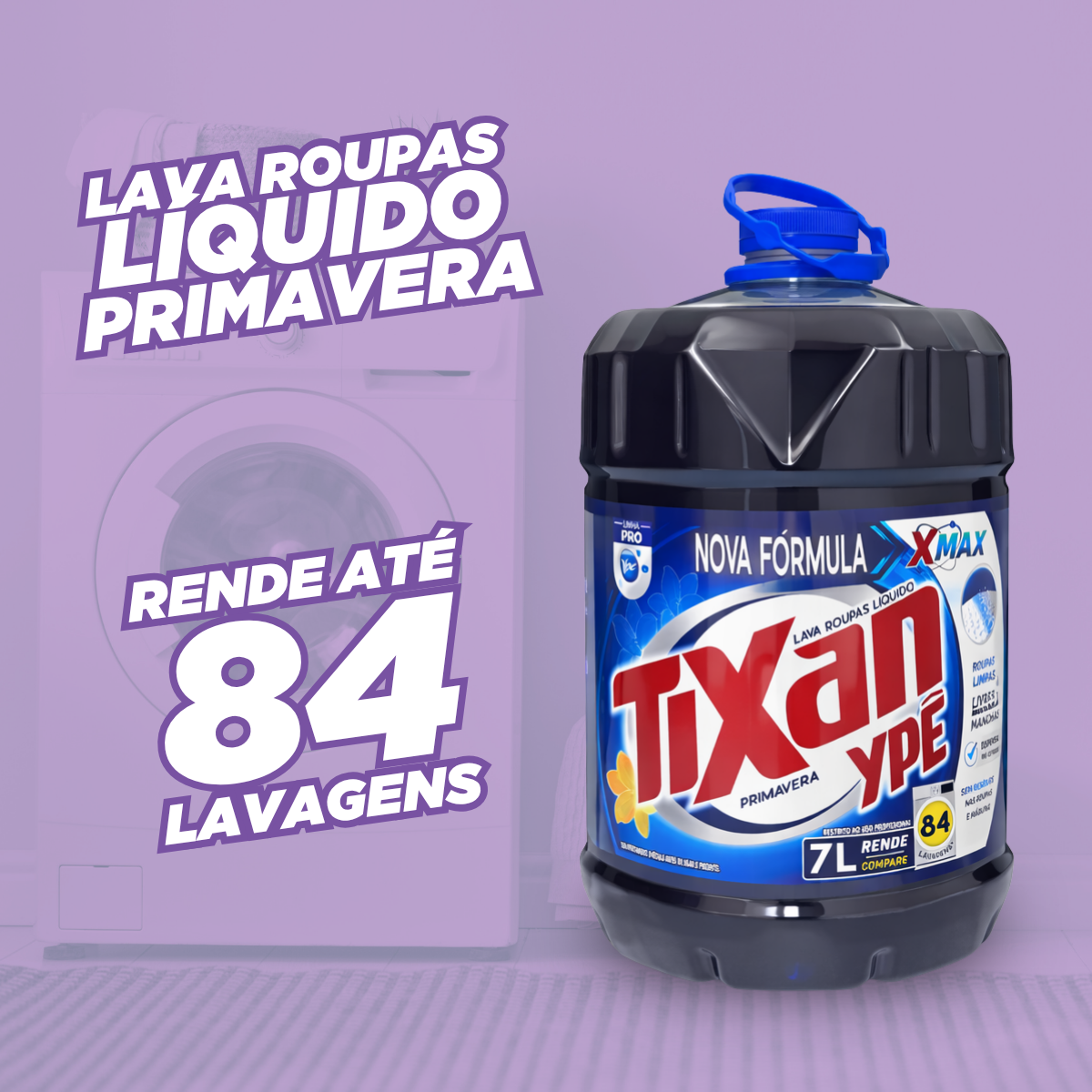 Lava Roupas Sabão Líquido Tixan Ypê Primavera 7 Litros