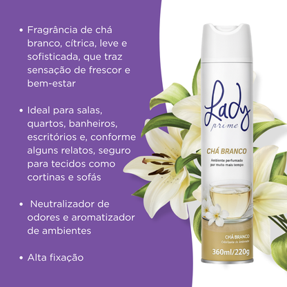 Odorizador de Ambientes Chá Branco Lady Prime 360ml