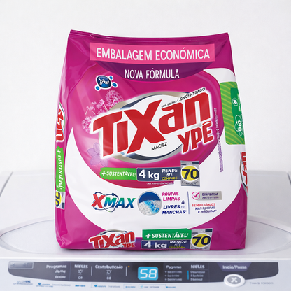 Sabão em Pó Concentrado Tixan Ypê Maciez Xmax 4kg