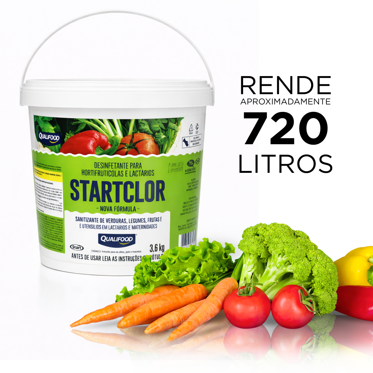 Sanitizante Para Frutas E Verduras Startclor 3,6kg Start