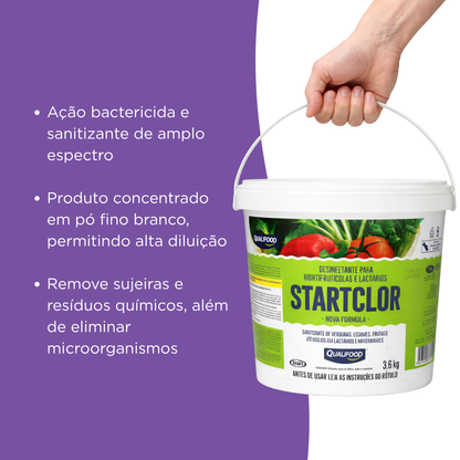 Sanitizante Para Frutas E Verduras Startclor 3,6kg Start