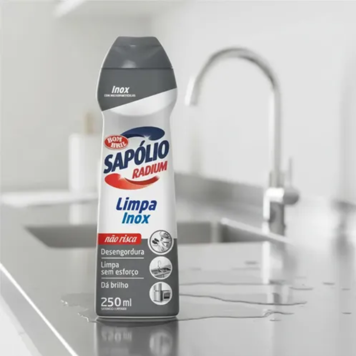 Saponáceo Cremoso Sapólio Radium Limpa Inox Bom Bril 250ml