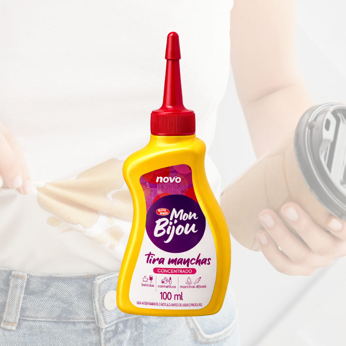 Tira Manchas Mon Bijou 100ml Concentrado Roupas Coloridas E Brancas