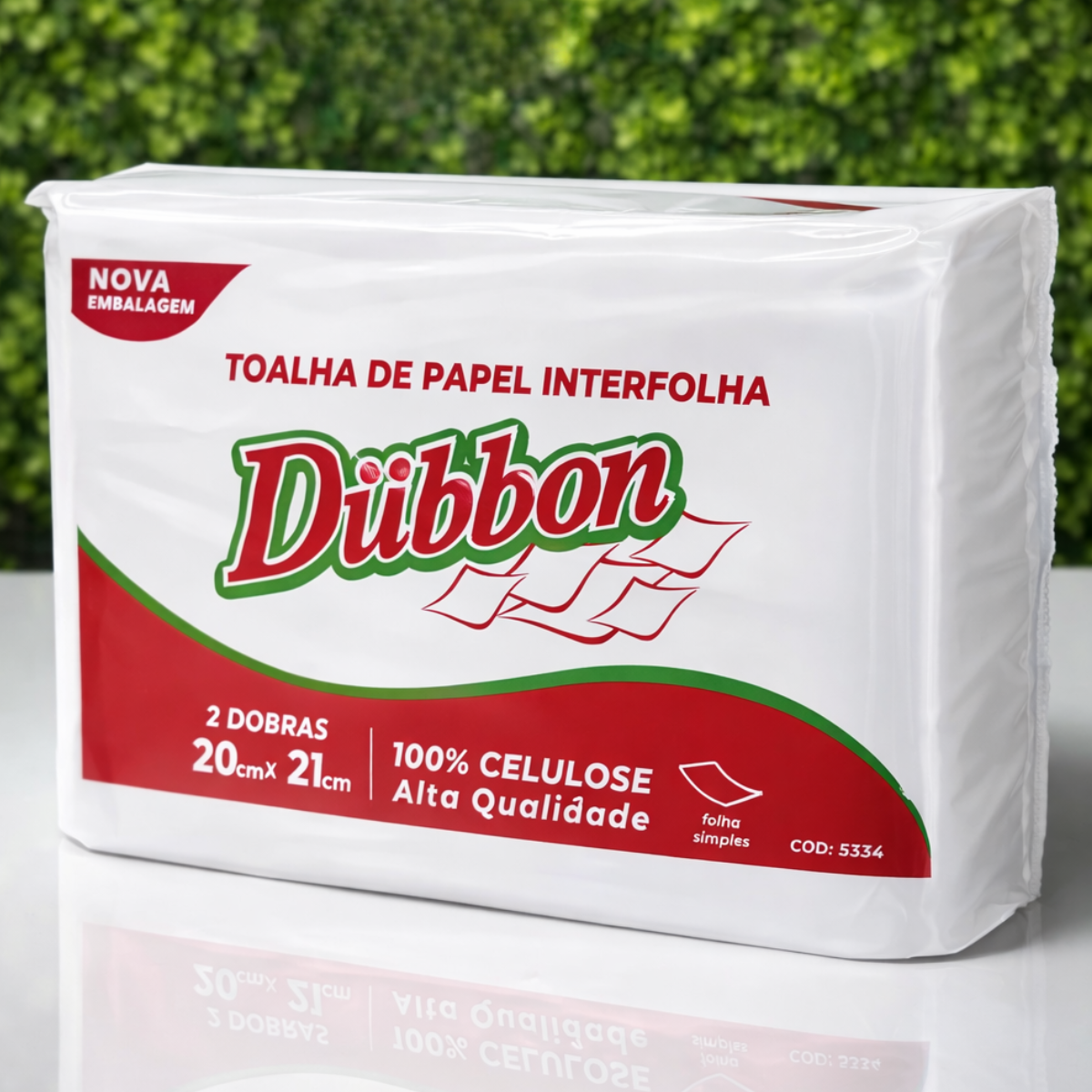 Toalha Papel Interfolha 2 Dobras 20x21 100% Celulose Dubbon