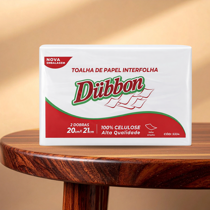 Toalha Papel Interfolha 2 Dobras 20x21 100% Celulose Dubbon