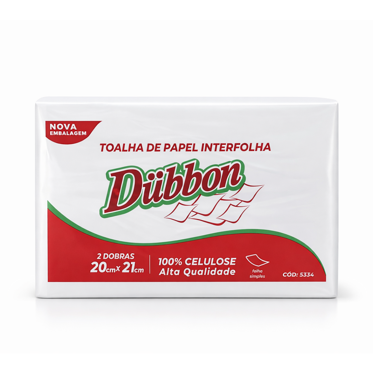 Toalha Papel Interfolha 2 Dobras 20x21 100% Celulose Dubbon
