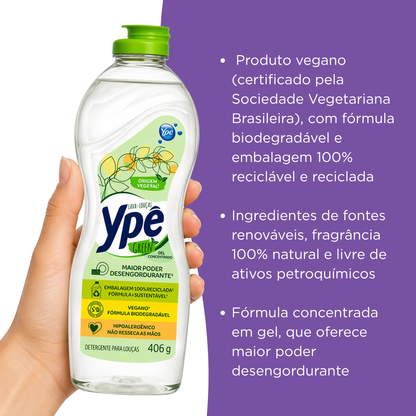 Detergente Gel Concentrado Hipoalergênico Green Ypê 406g