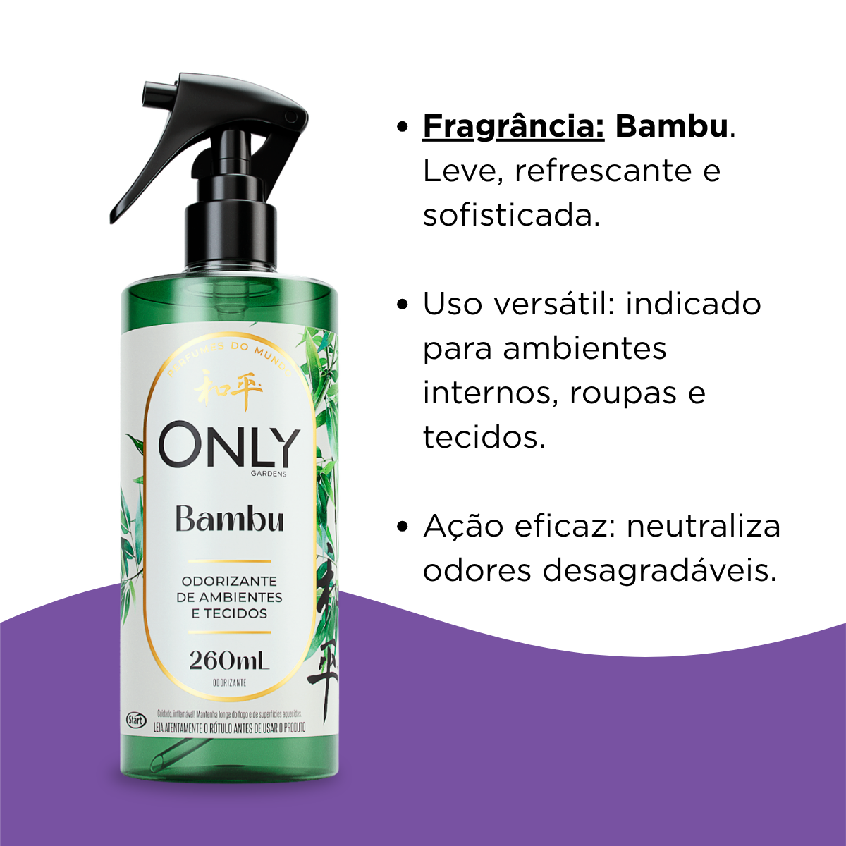 Odorizador De Ambientes E Tecidos Bambu 260ml Only