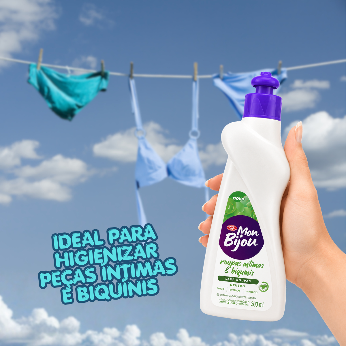 Lava Roupas Íntimas e Biquínis Mon Bijou Neutro 300ml