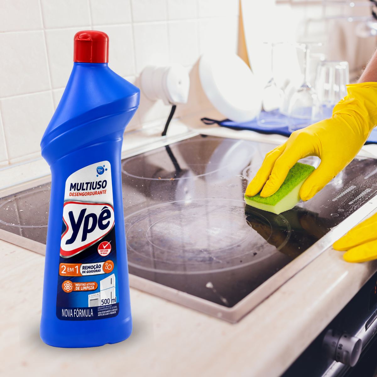 Limpador Multiuso 2 em 1 Clássico Desengordurante 500ML Ypê