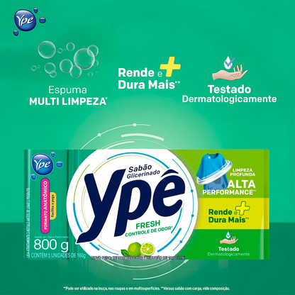 Sabão em Pedra Fresh com 5 Unidades 800g Ypê