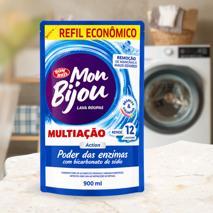 Sabão Lava Roupas Líquido Mon Bijou Multiação Action 900ml