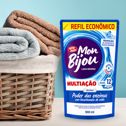 Sabão Lava Roupas Líquido Mon Bijou Multiação Action 900ml