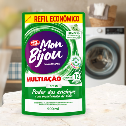 Sabão Lava Roupas Líquido Mon Bijou Multiação Fresh 900ml