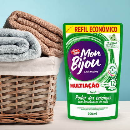 Sabão Lava Roupas Líquido Mon Bijou Multiação Fresh 900ml