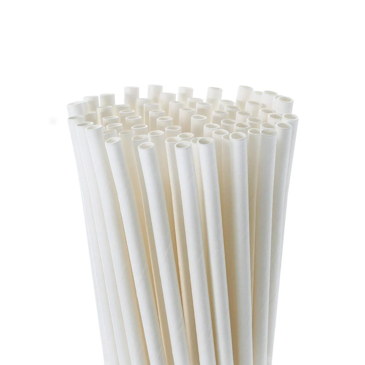 Canudos de Papel Branco 19,7 cms x 6mm 100 Unid Inoven