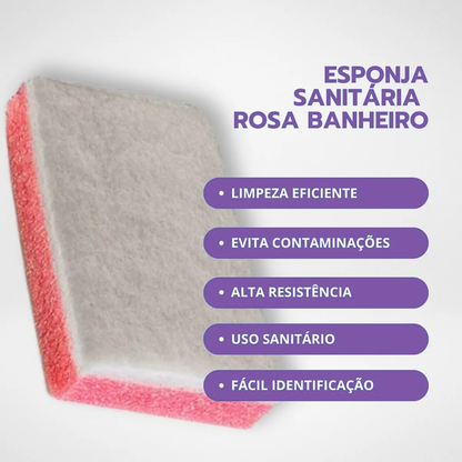 Esponja Sanitária Rosa Multiuso Dupla Face 10 Unidades