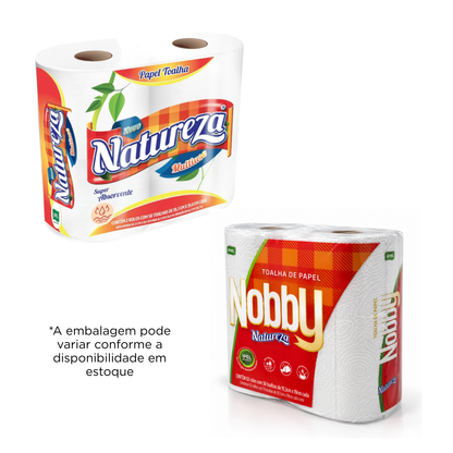 Papel Toalha Para Cozinha Natureza Com 2 Rolos