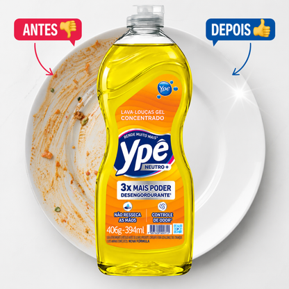 Detergente Gel Concentrado Desengordurante Neutro 406g Ypê