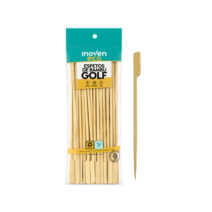Espetos De Bambu Golf 25cm Inoven 50 Unidades Gourmet Hambúrguer