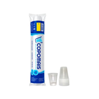 Copo Plástico Descartável   Transparente  180ml 100 Unidades Copomais