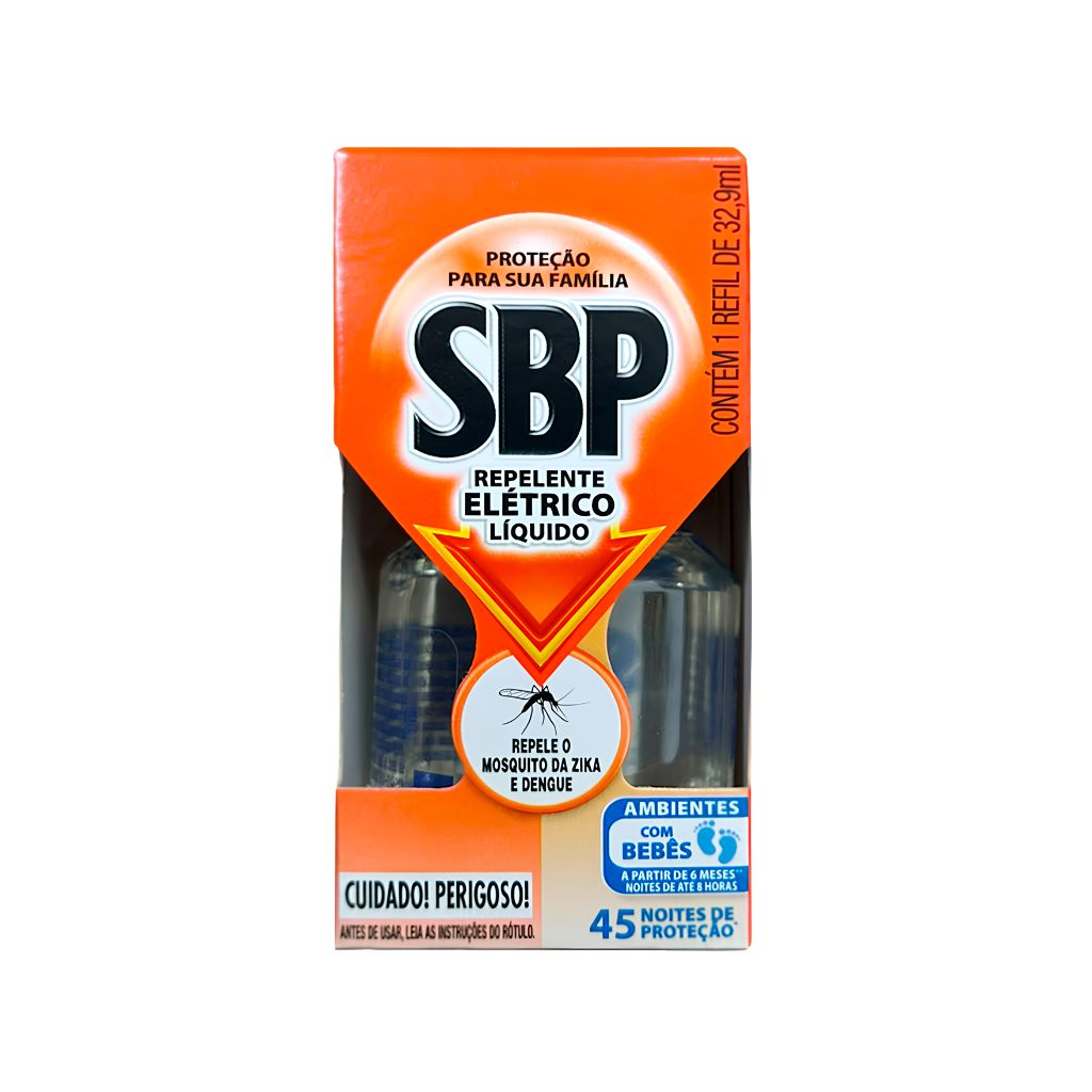 Repelente Elétrico 45 Noites Refil 32,9ml Sbp