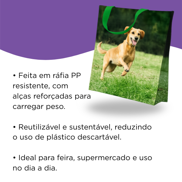 Sacola Reutilizável Cachorro Caramelo 39x18x35cm Bompack