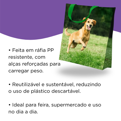 Sacola Reutilizável Cachorro Caramelo 39x18x35cm Bompack